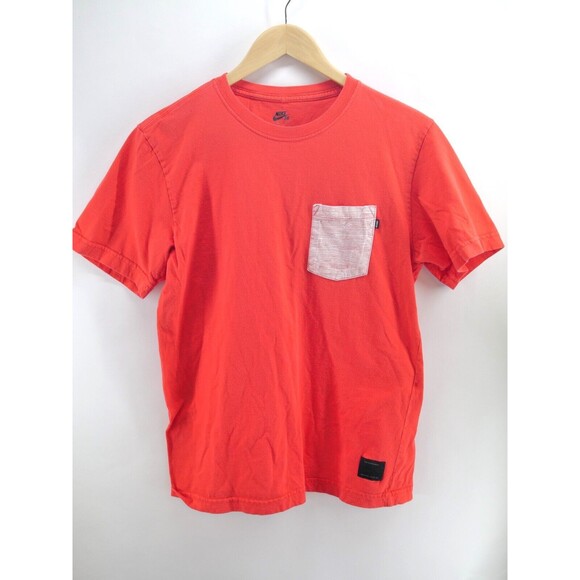 Nike SB Shirt Mens Medium Red‎ Black Pocket Skate Skating Adult - Picture 1 of 7